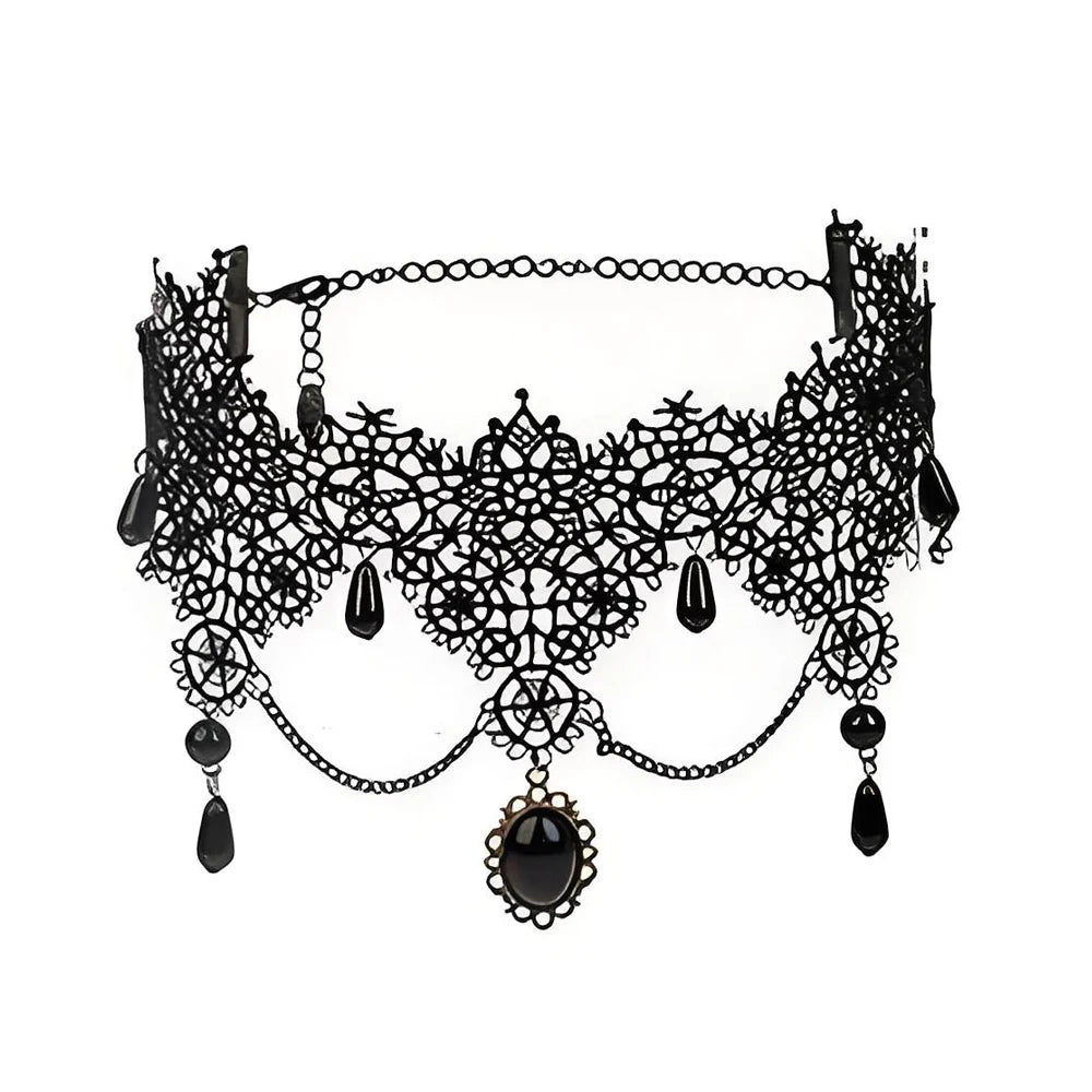 Gothic Lace Halloween Choker Own the Night with Gothic Elegance.