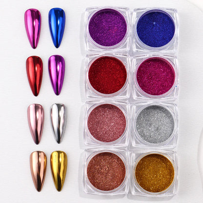 Platinum Prism Chrome Dust Collection Create bold, mirror-perfect nails at home.