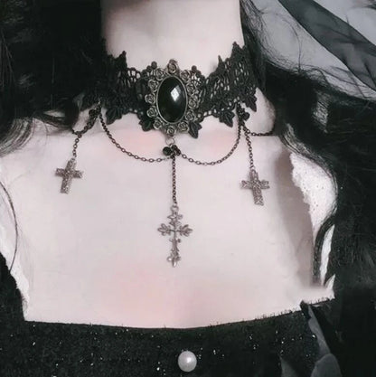 Gothic Lace Halloween Choker Own the Night with Gothic Elegance.