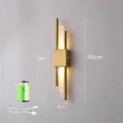 Lámpara de pared LED nórdica con enchufe USB para decoración de dormitorio
