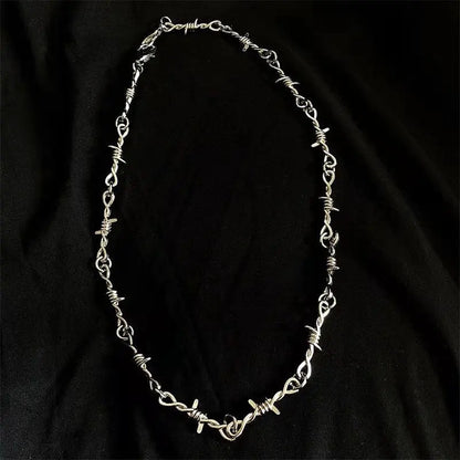 Midnight Barbed Wire Necklace Bold. Rebellious. Made for Halloween.