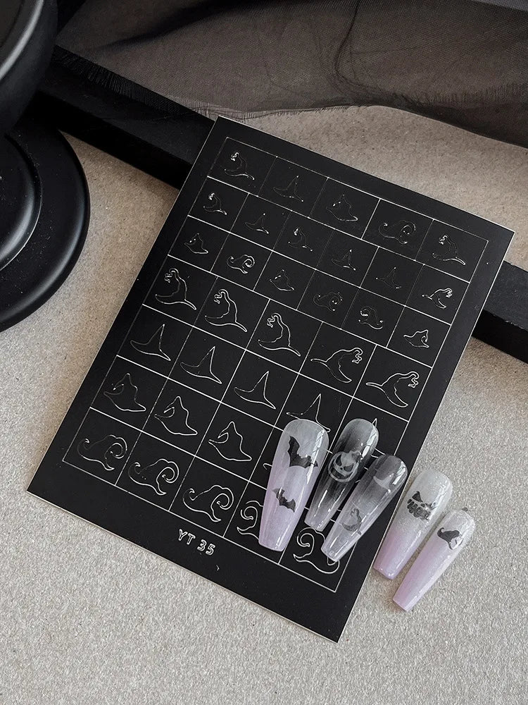 Spooky Skeleton Nail Stickers Give Your Nails a Wicked Halloween Twist.