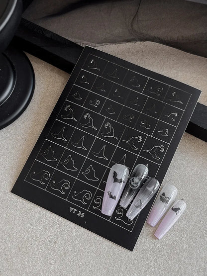 Spooky Skeleton Nail Stickers Give Your Nails a Wicked Halloween Twist.