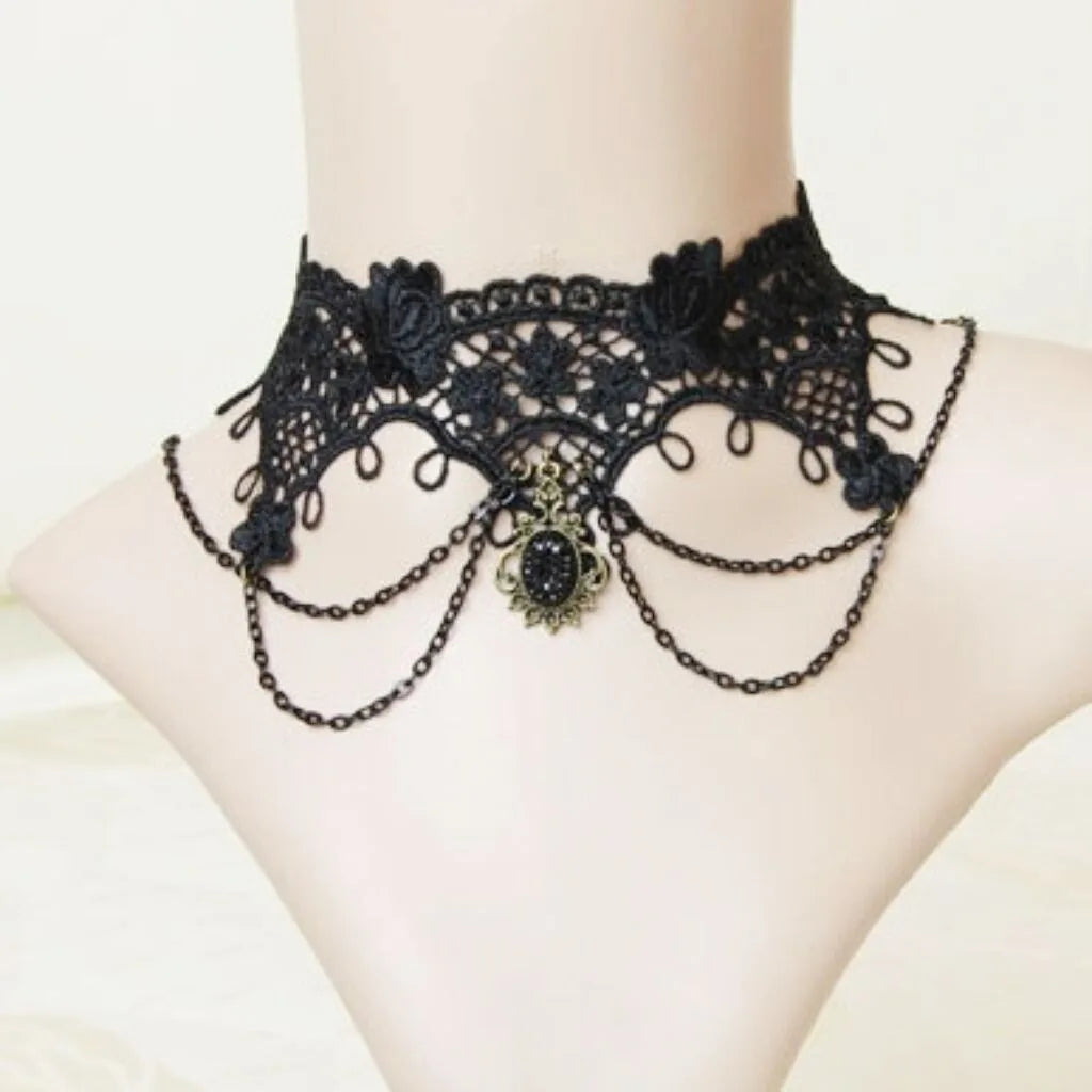 Gothic Lace Halloween Choker Own the Night with Gothic Elegance.